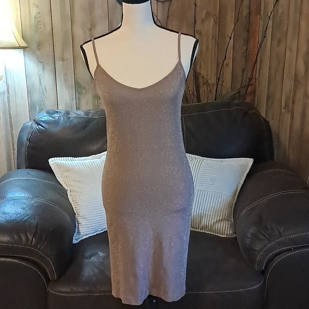 Intimately Free People Nude Metallic Slip Dress Size M/L